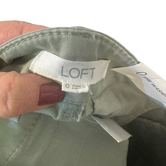 Loft Womens Washed Twill Shorts Size 0 Green Cotton/Spandex - Picture 5 of 7
